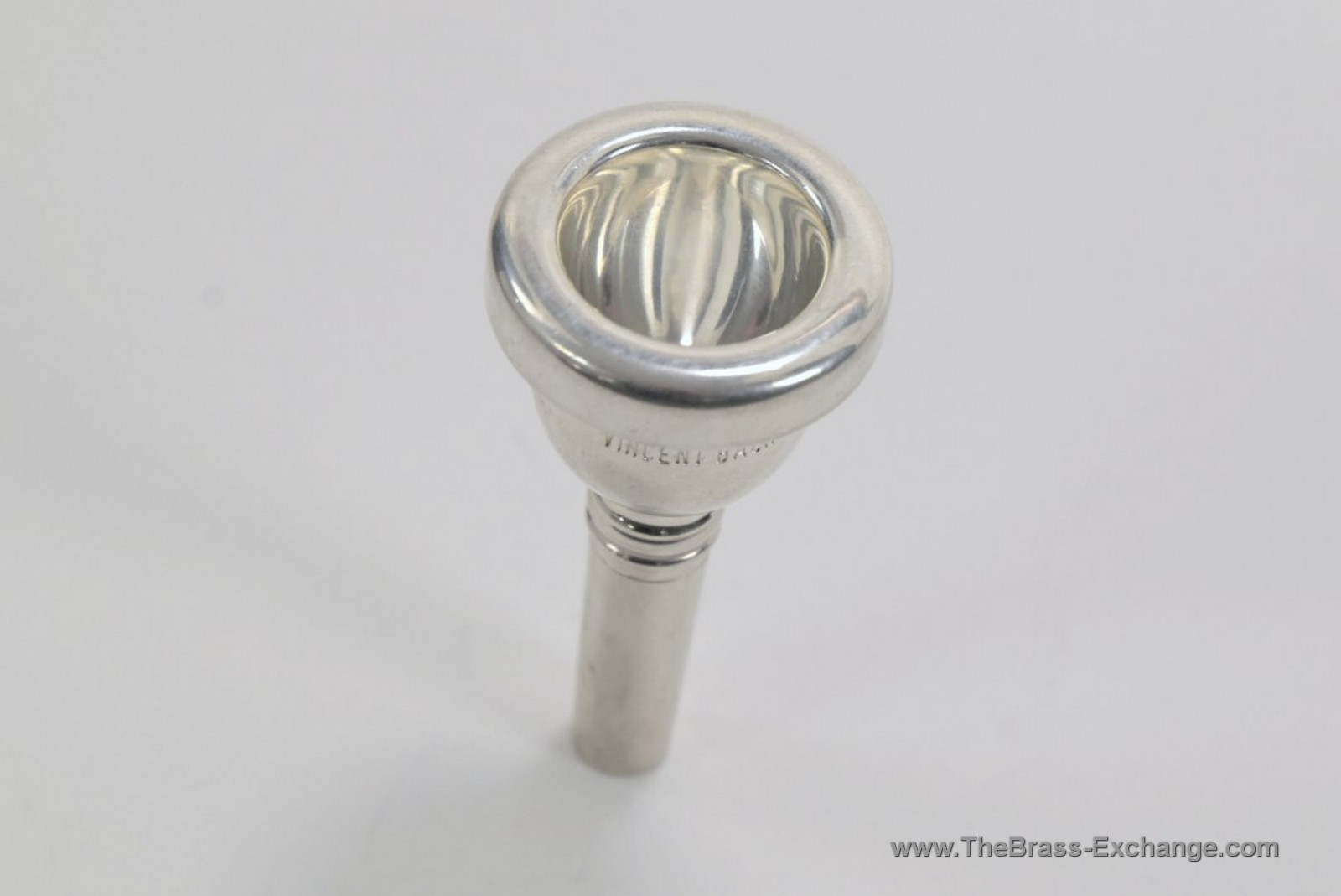 Vincent Bach Model 8 small shank trombone mouthpiece – cup view, silver finish