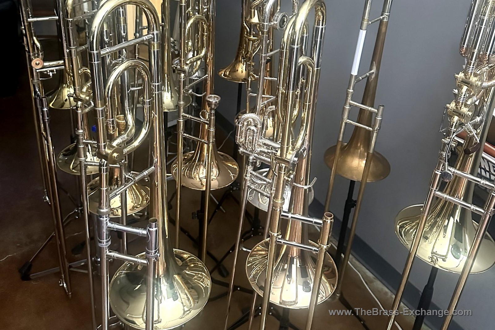 Professional used trombones and brass instruments available through The Brass Exchange early access inventory list