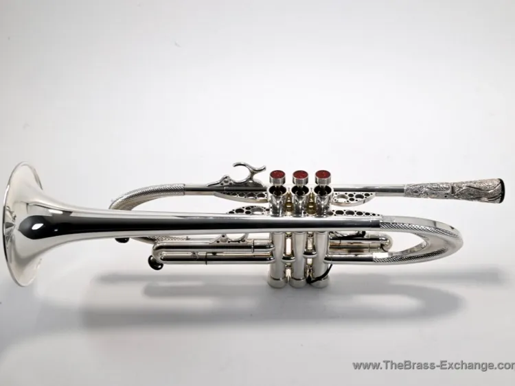 Harrelson Summit One Bb Trumpet – Silver, Full Instrument View