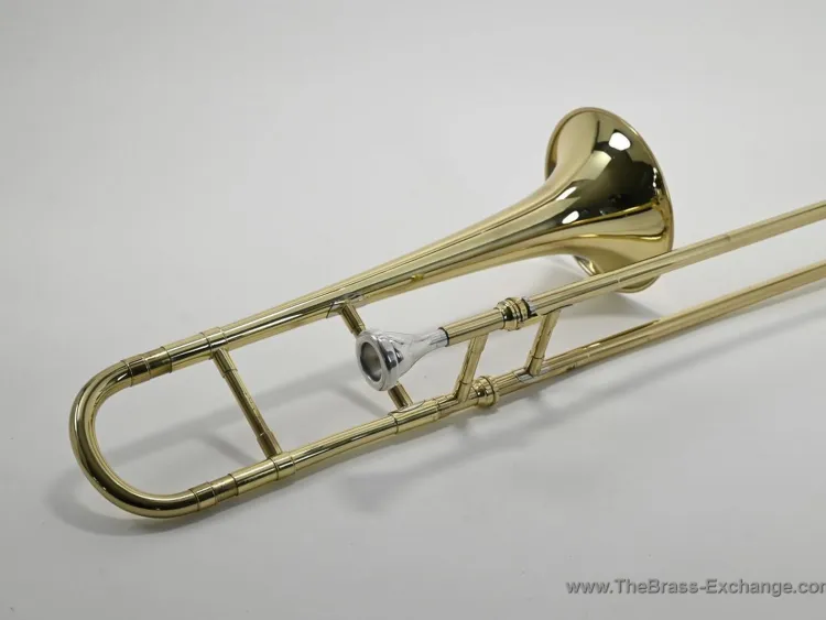 F.E. Olds F Alto Trombone 1970s Fullerton Era – assembled view angled forward
