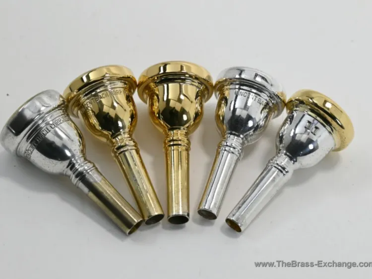Vintage Vincent Bach Trombone Mouthpieces in Gold and Silver Plate – New York & Mt Vernon Eras | The Brass Exchange