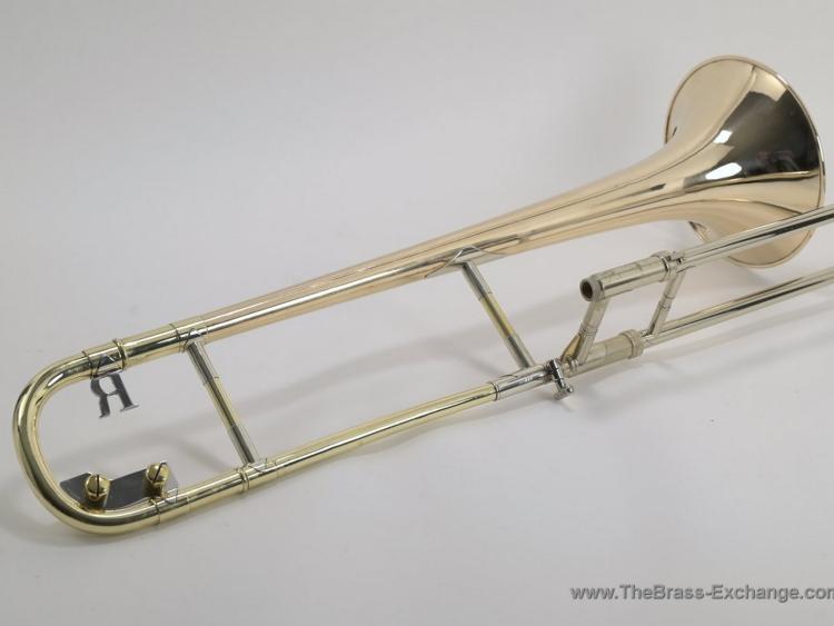 Rath R10 Gold Brass Jazz Trombone SN 025 – Full Side View on White Background