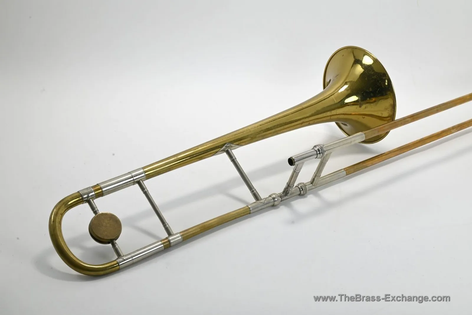 Conn 78H Medium Bore Trombone SN 248086 – Complete Instrument Angled Studio View