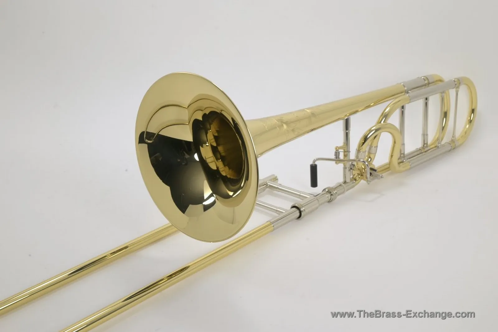 S.E. Shires K30 Tenor Trombone STBK30 – Bell Forward View Showing Open Wrap F-Attachment
