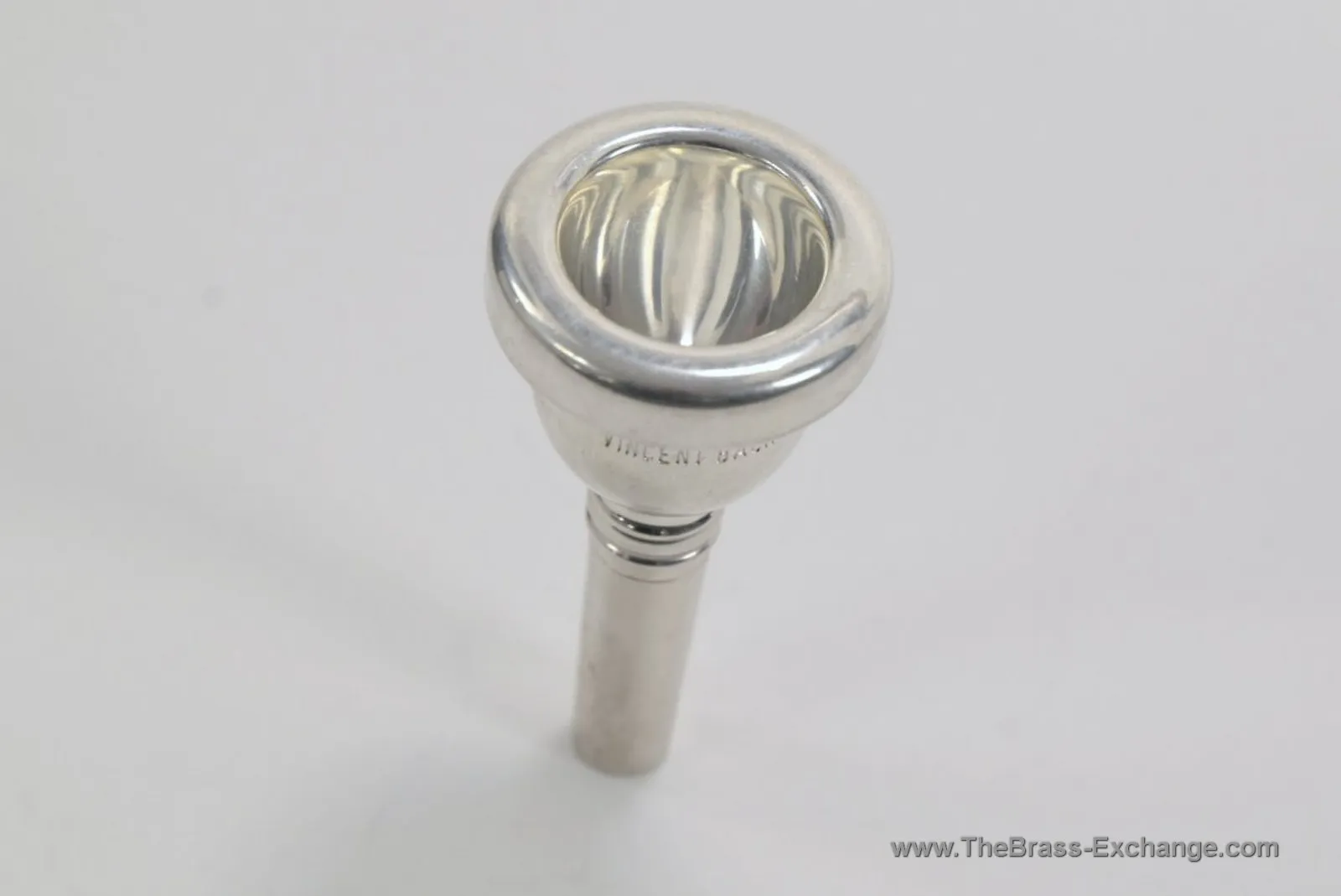 Vincent Bach Model 8 small shank trombone mouthpiece – cup view, silver finish