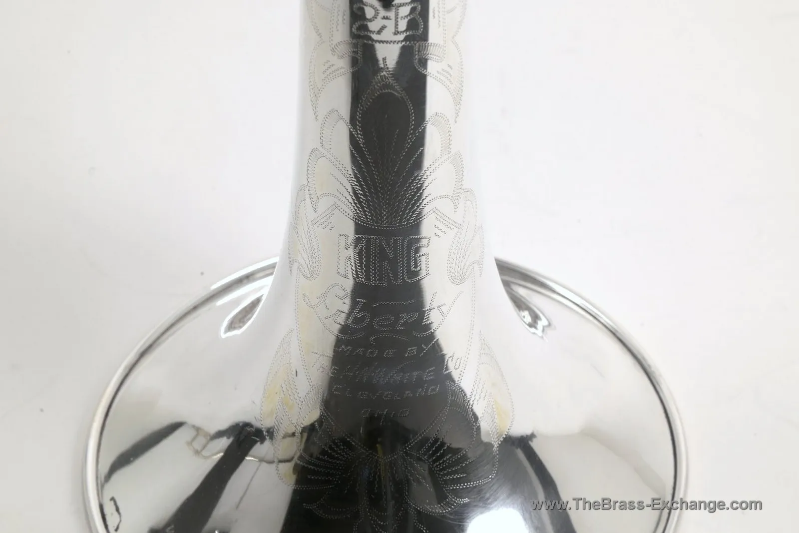 King 2B Liberty Silver Plated Bell Engraving Close Up