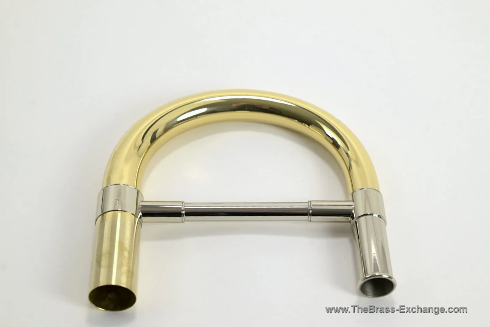 S.E. Shires B Taper Yellow Brass Bass Trombone Tuning Slide – Front View
