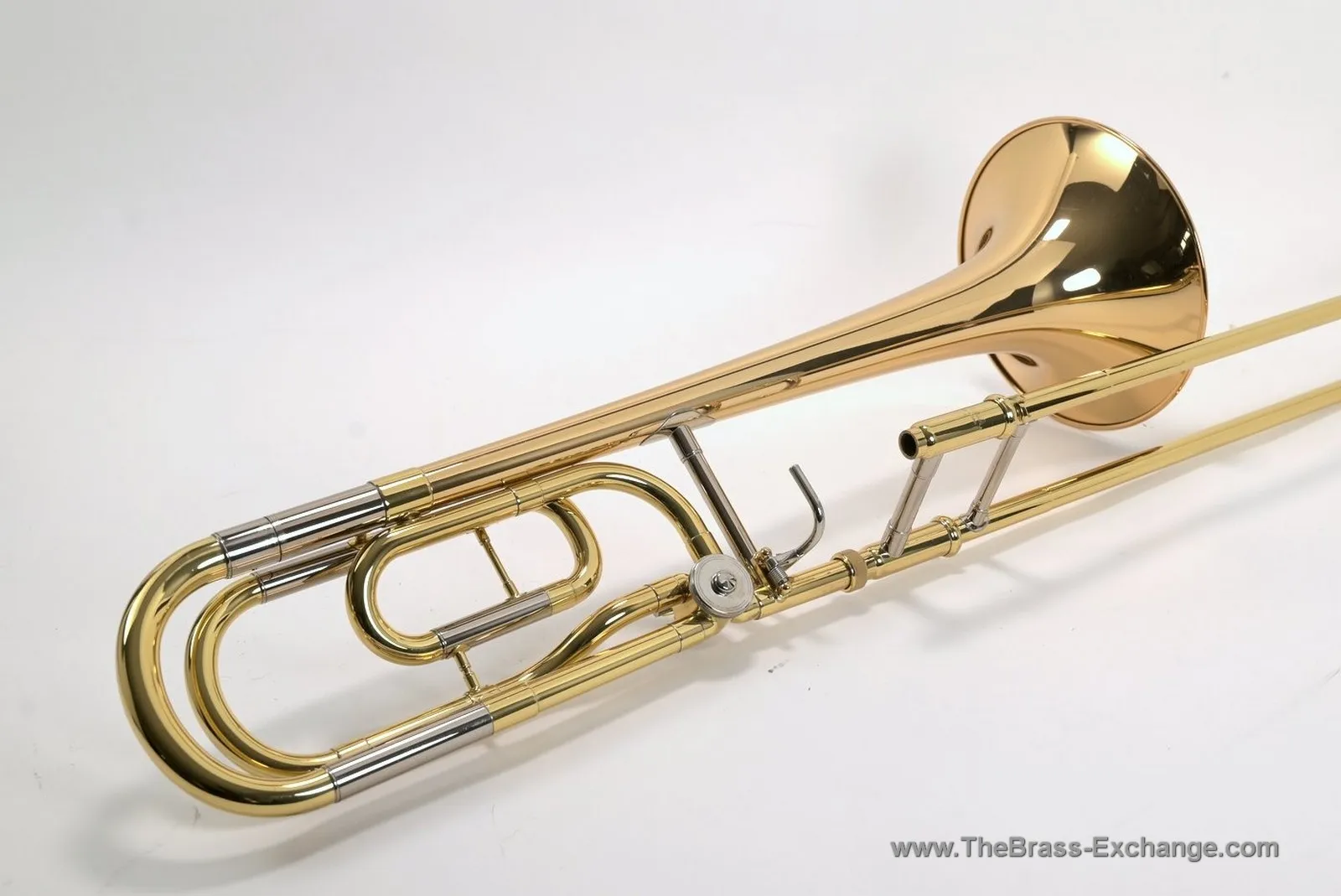 Yamaha YSL-446G trombone bell section with F-attachment rotor, wrap, and tuning slide